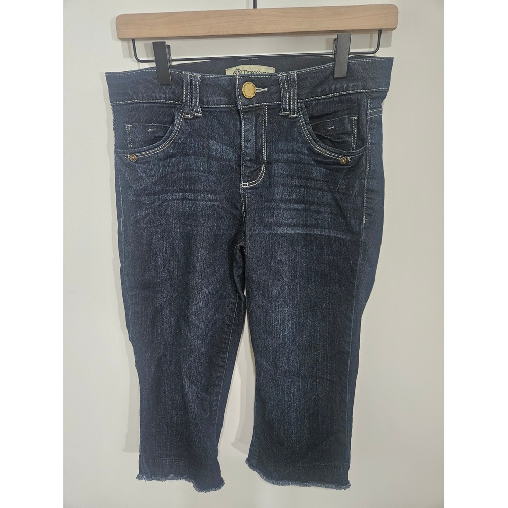 Democracy Ab Technology Dark Wash Raw Hem Capri Jeans Size 2 B82394ANXX